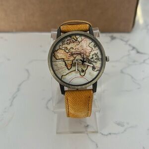 Women’s Mini world watch with mustard yellow band